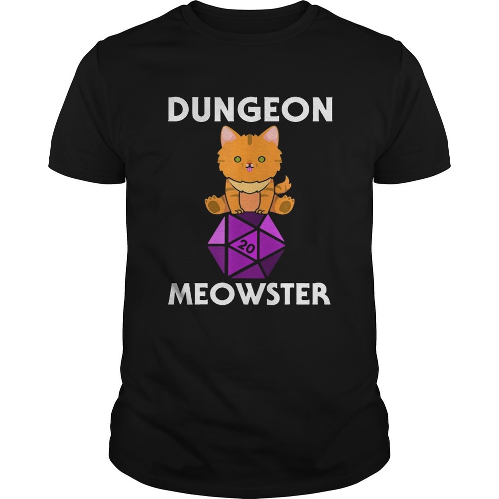 Dungeon Meowster Nerdy Cat D20 Shirt